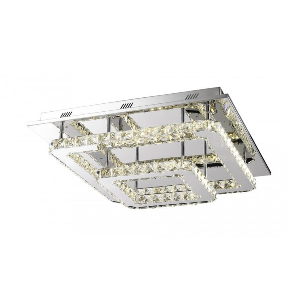 Plafonnier en verre Argenté / Chromé 55 cm