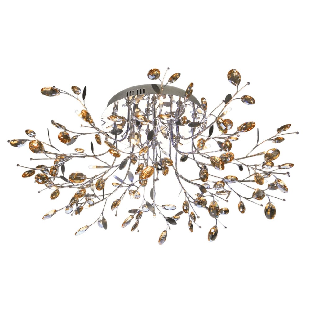 Plafonnier en verre Argenté / Chromé 90 cm