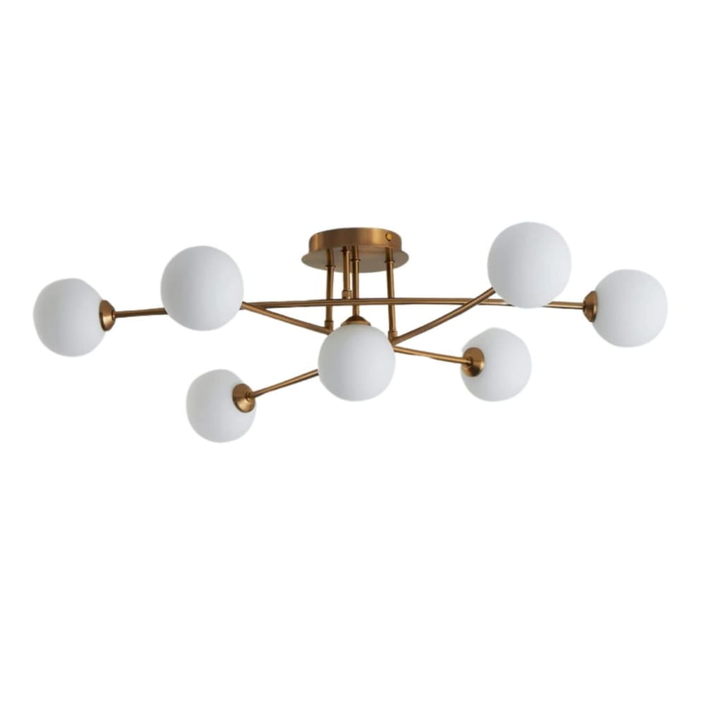 Kosilum Deckenleuchte aus Metall und Glas 85 cm, Gold / Messing Gold Glas
