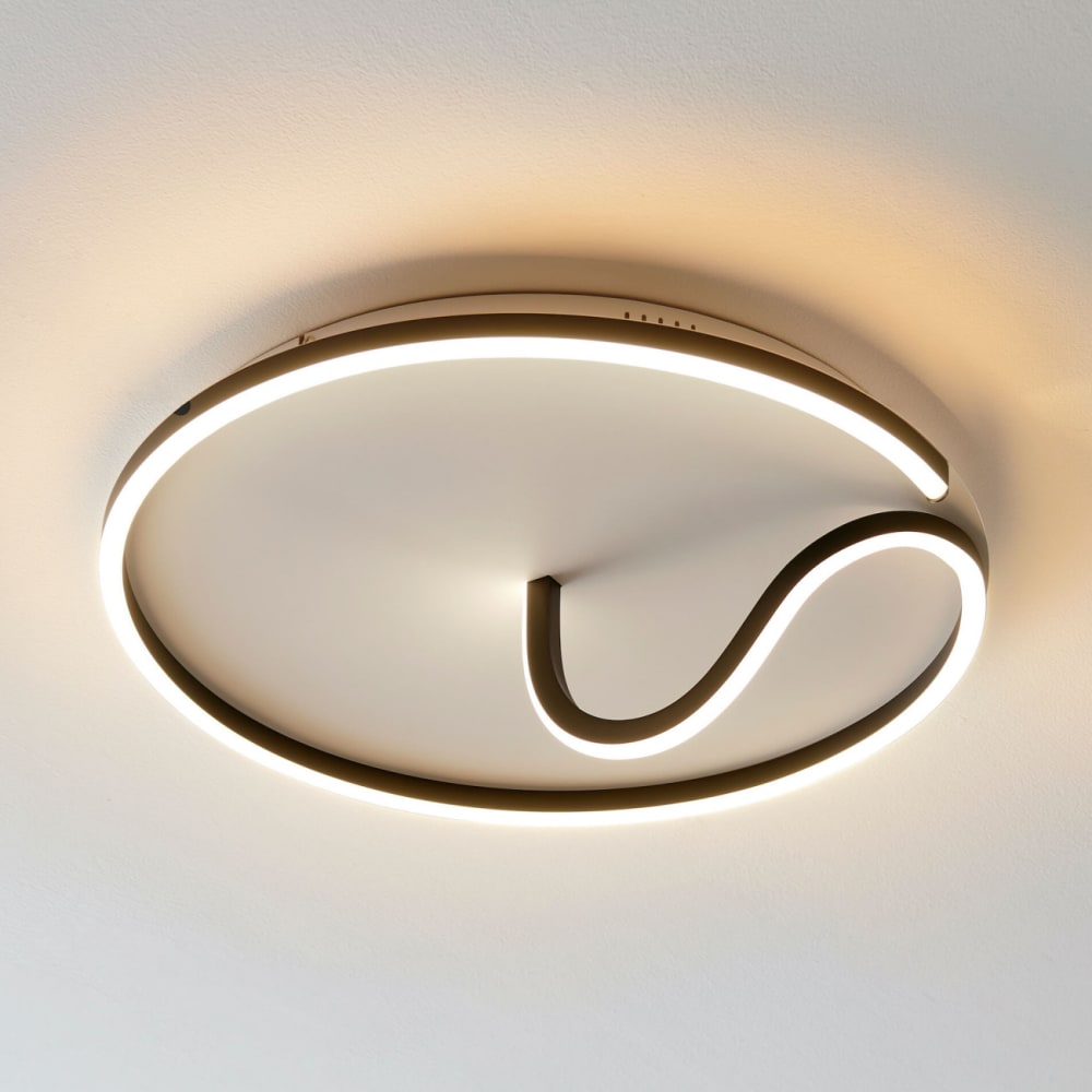 Plafonnier en métal et aluminium noir 56 cm — vue 4