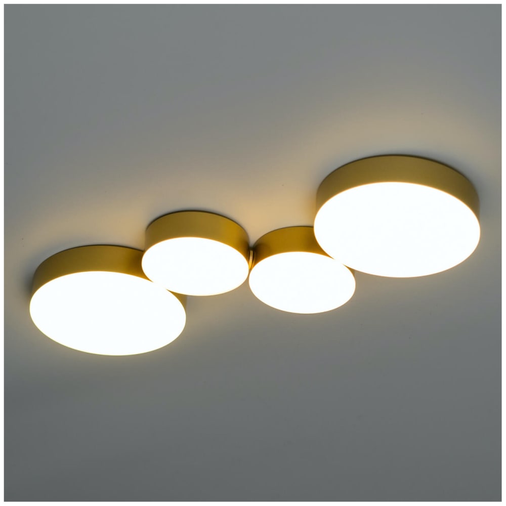 Plafonnier en métal et pvc doré / laiton 47 cm — vue 3