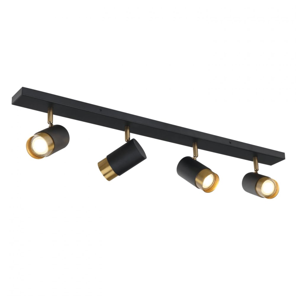 Plafonnier en aluminium Noir et doré 80 cm