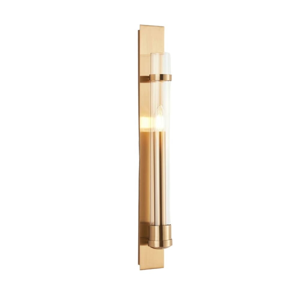 Kosilum Zylindrische Vintage-Wandleuchte aus goldfarbenem Metall - Anabela - Glas