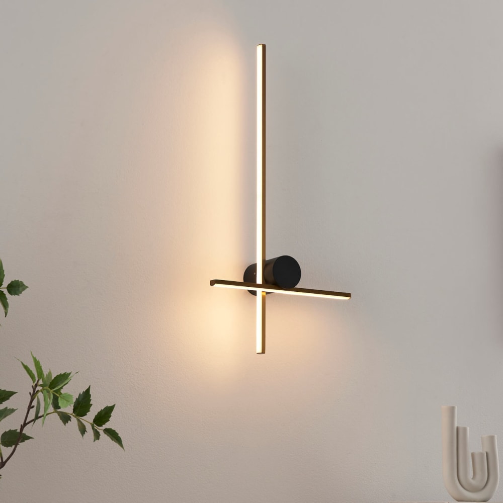 Applique en acier, aluminium et silicone noir et doré 56 cm - Maisons du Monde