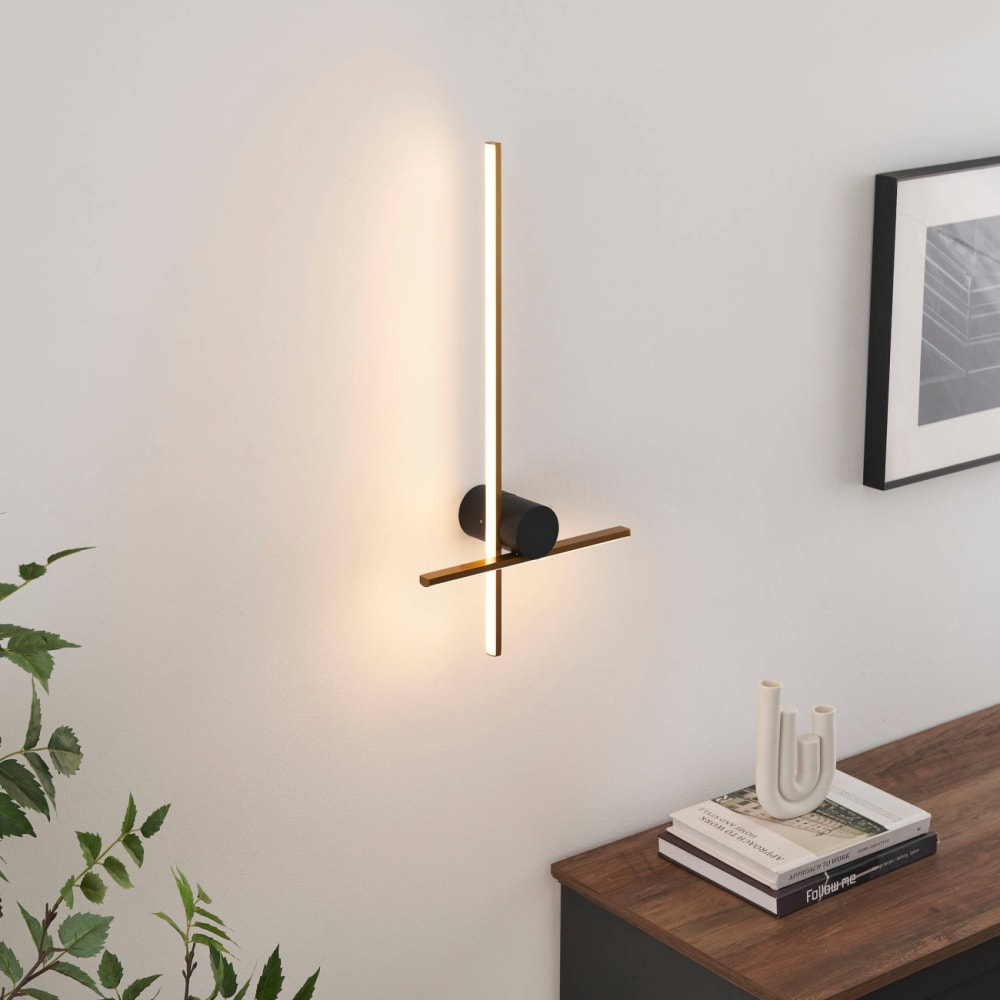 Applique en acier, aluminium et silicone noir et doré 56 cm — vue 4