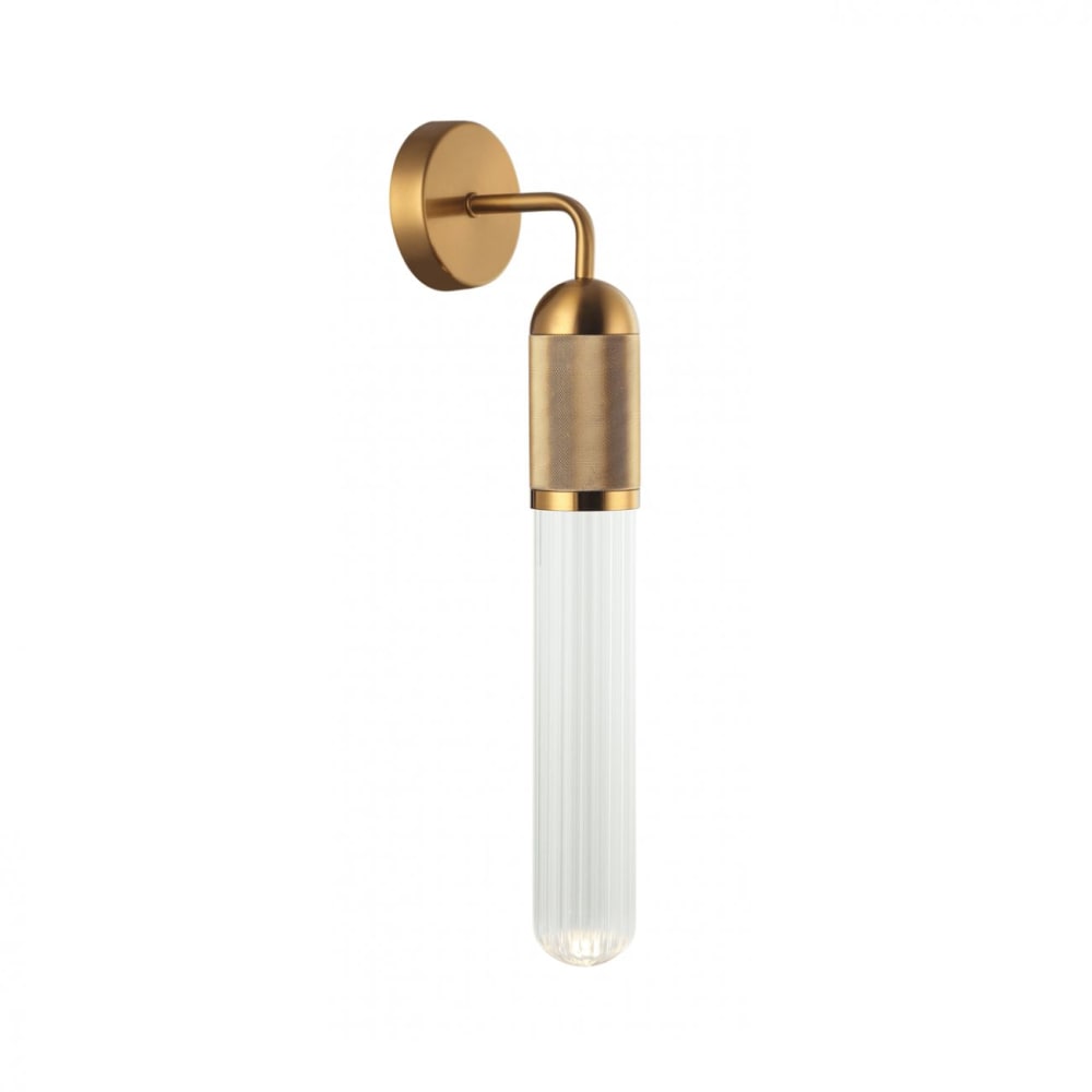 Kosilum Wandleuchte aus Metall und Glas 50 cm, Gold / Messing Gold Glas