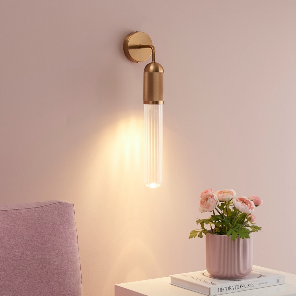 Applique en verre doré / laiton 50 cm - Maisons du Monde