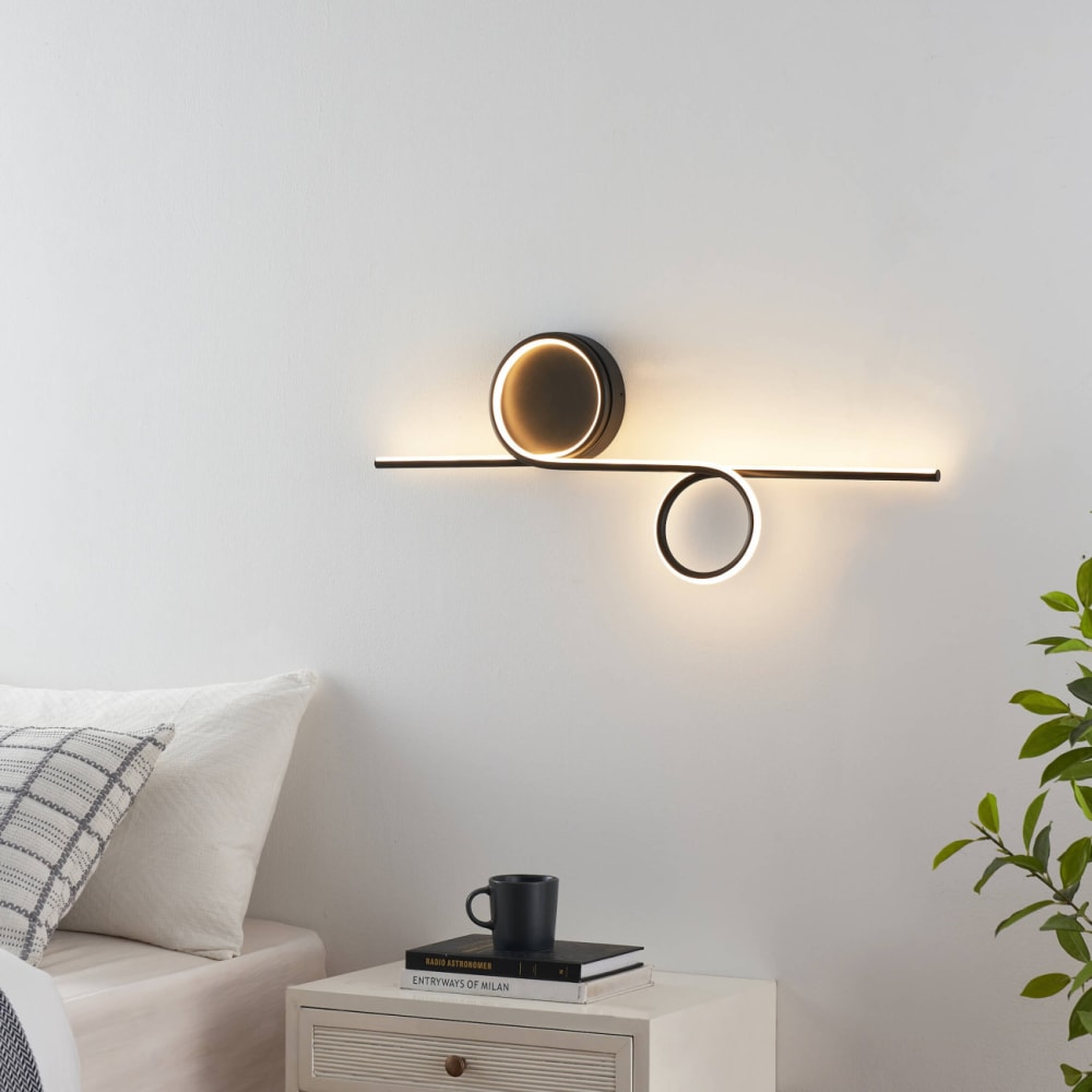 Applique en acier, aluminium et silicone noir 62 cm — vue 3