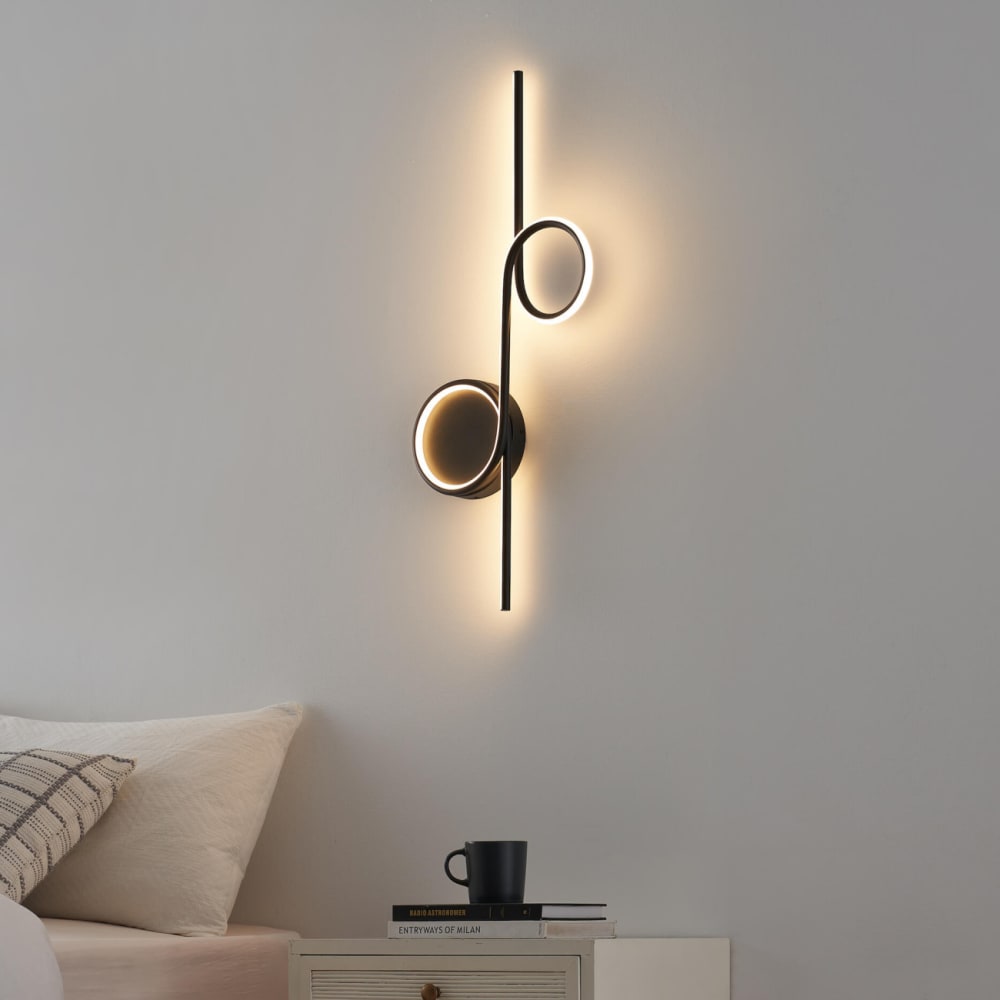 Applique en acier, aluminium et silicone noir 62 cm — vue 4