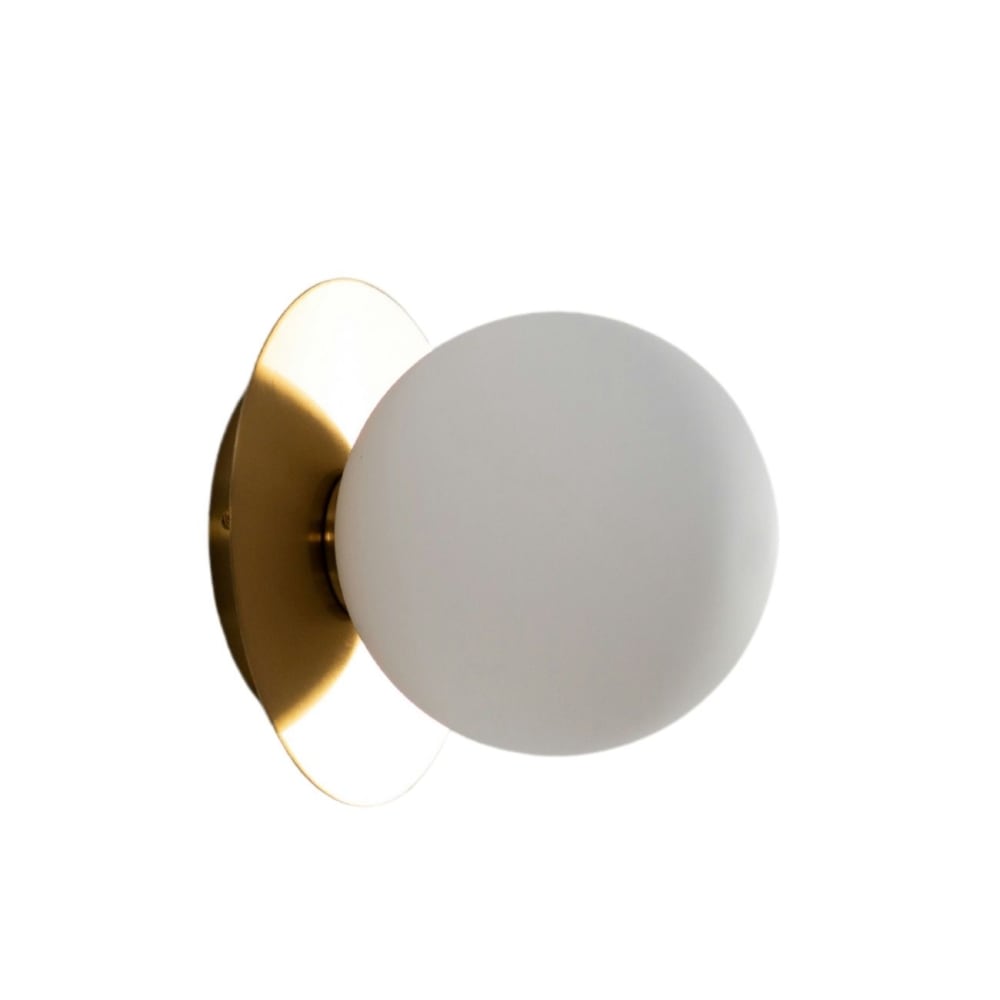 Kosilum Deckenleuchte oder Wandleuchte aus weißem Glas - Fonzo Gold Glas