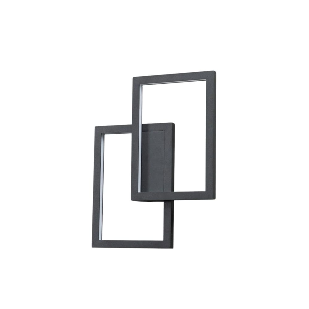 Kosilum Wandleuchte aus Aluminium und Acryl 43 cm, Schwarz Schwarz Metall