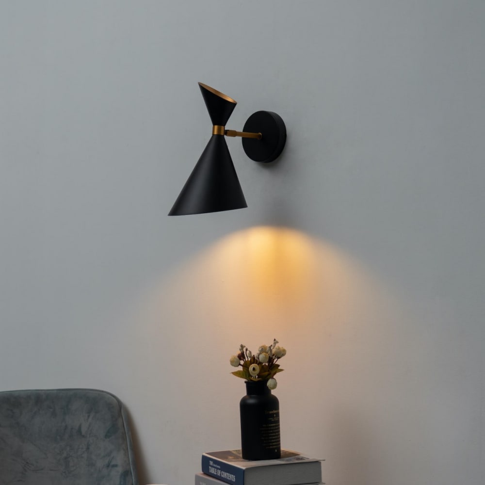 Applique en métal noir et doré 30 cm - Maisons du Monde