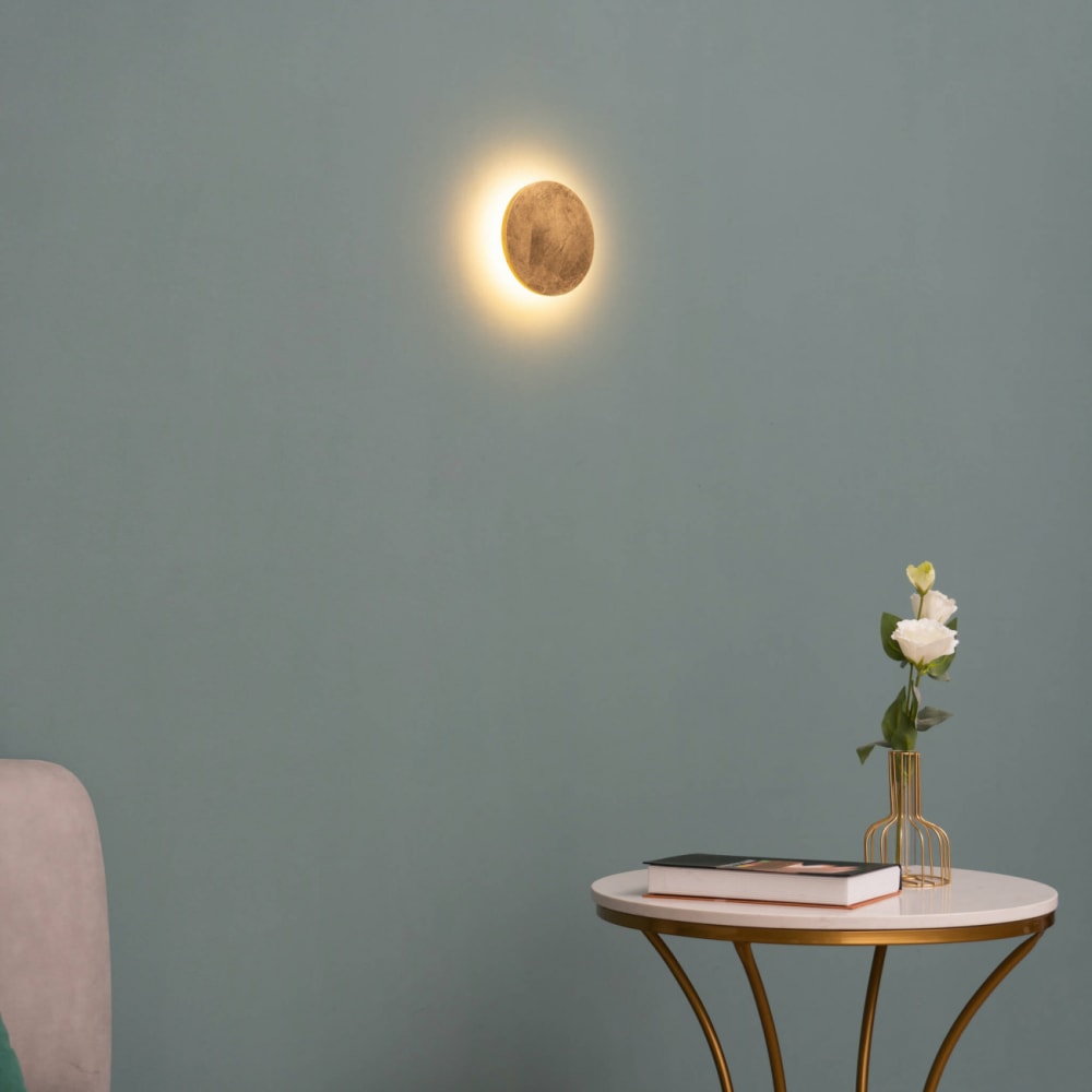 Kosilum Blattgold LED-Wandleuchte - Lunar - Metall