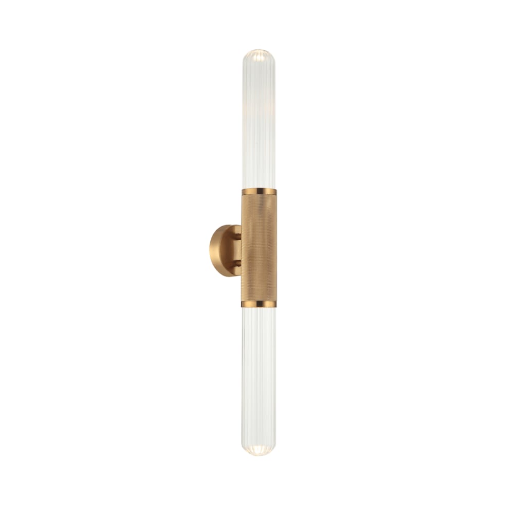 Kosilum Wandleuchte aus Metall und Glas 74 cm, Gold / Messing Gold Glas