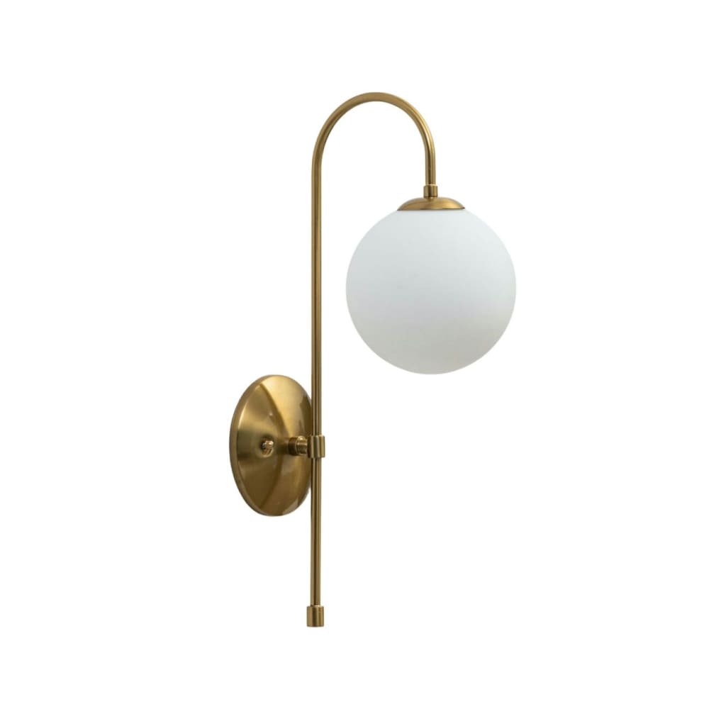 Kosilum Wandleuchte aus Metall und Glas 48 cm, Gold / Messing Gold Glas