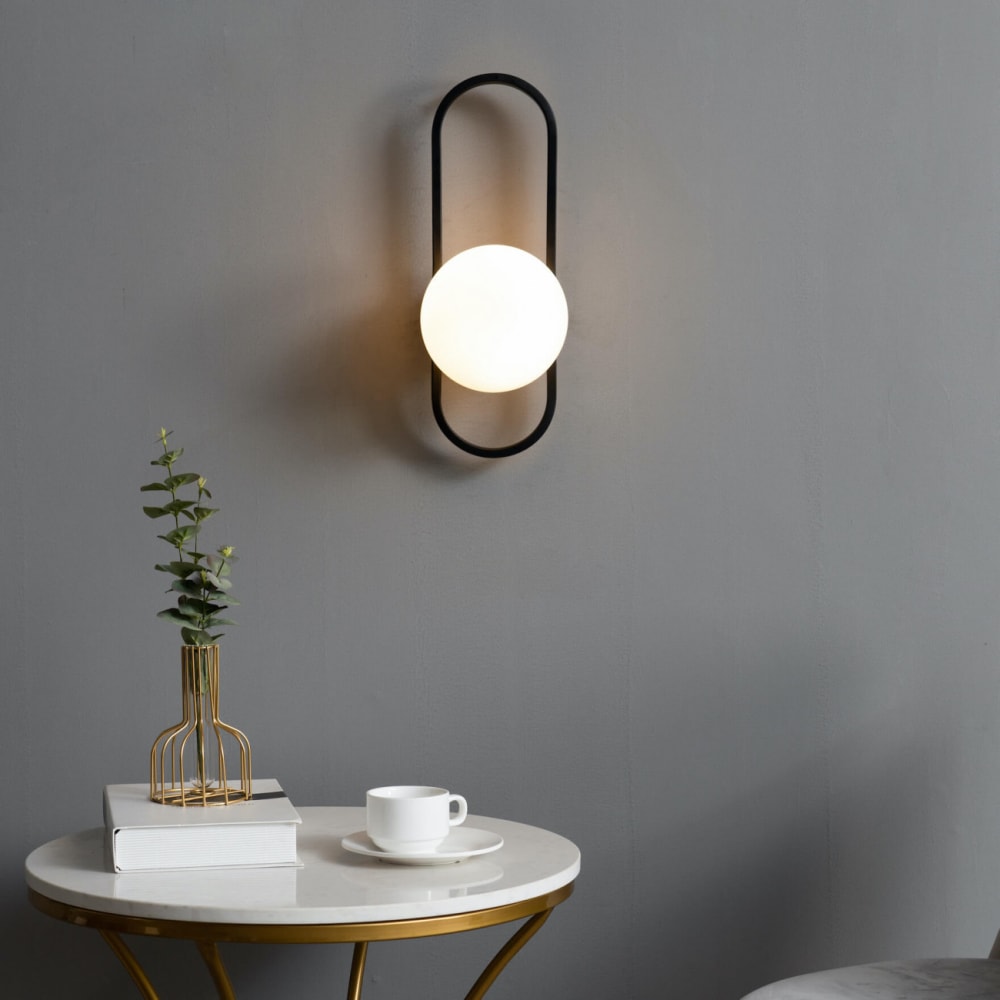Applique en verre noir et blanc 40 cm - Maisons du Monde