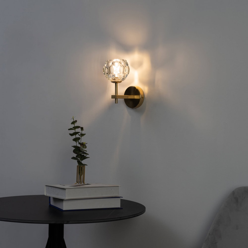 Applique en verre doré / laiton 21 cm — vue 4