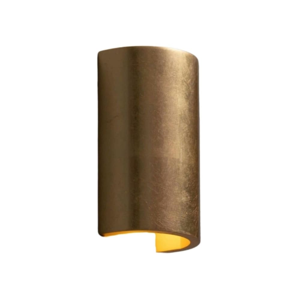Kosilum Runde vergipste Wandlampe mit goldenes Blatt - Aries - Naturstein