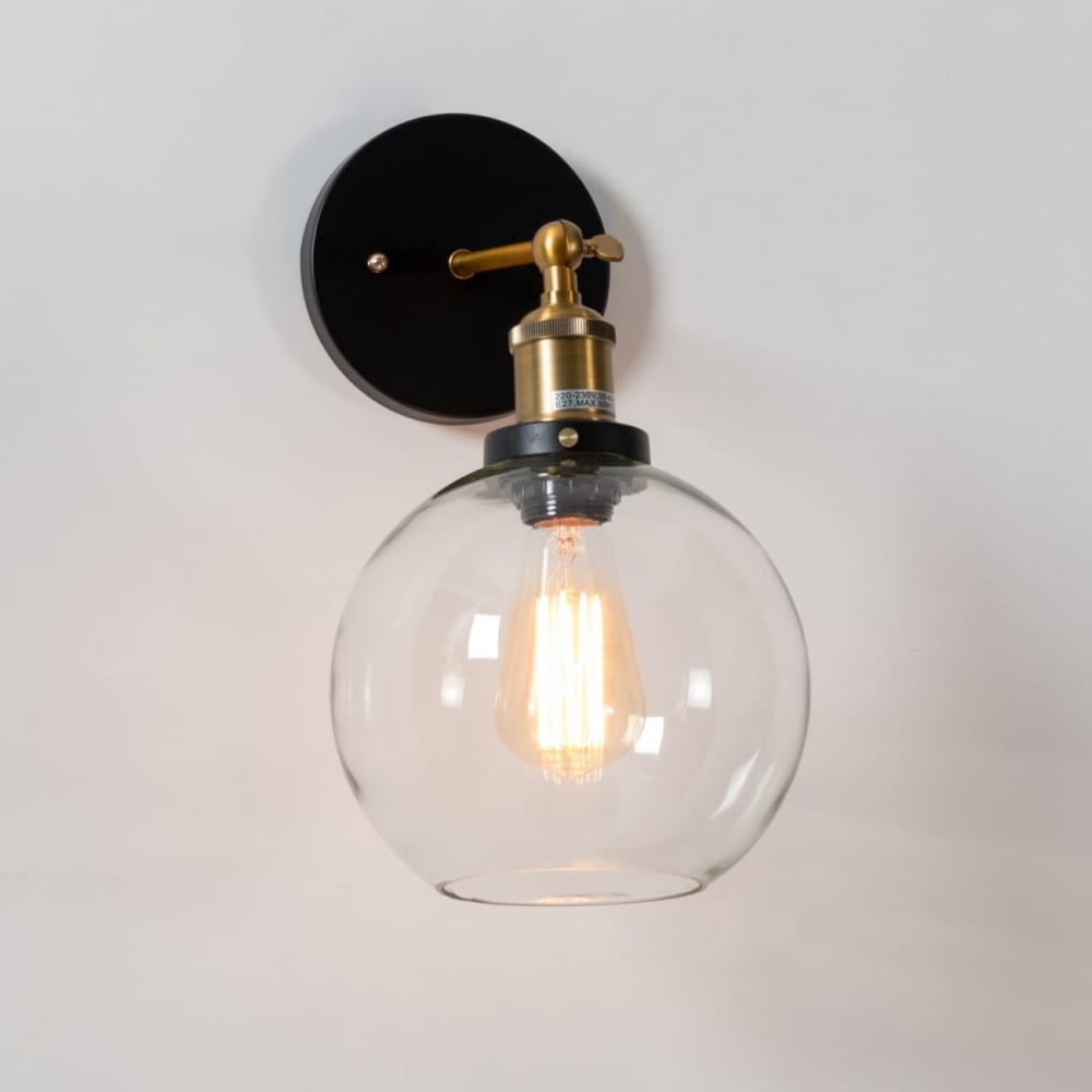 Applique en verre transparent et noir 31 cm — vue 3