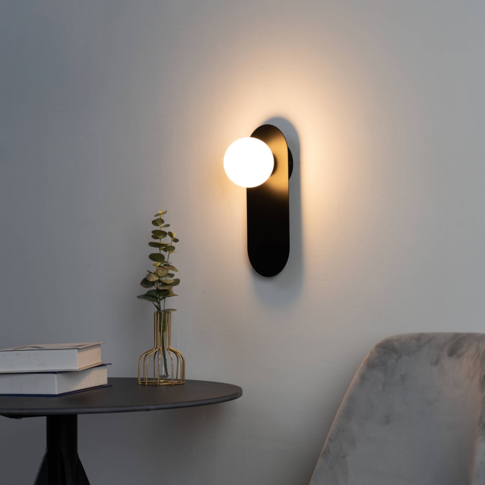Applique en verre noir et blanc 31 cm - Maisons du Monde
