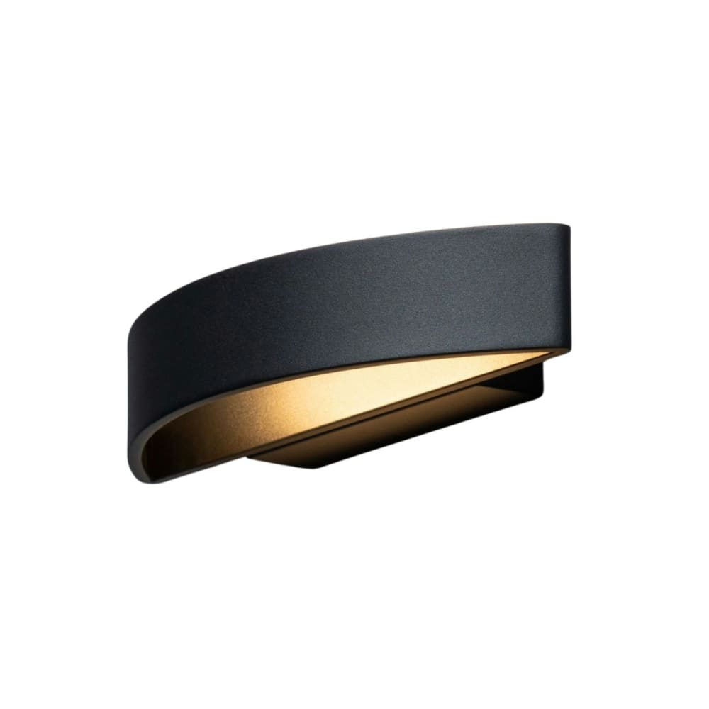Kosilum Wandleuchte aus Metall und Aluminium 28 cm, Schwarz Schwarz Metall
