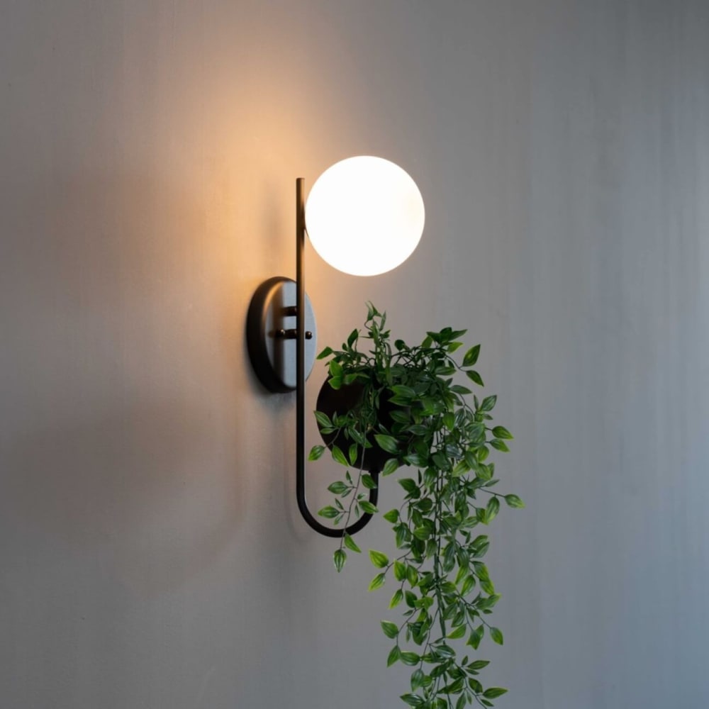 Applique en verre noir et blanc 47 cm — vue 3