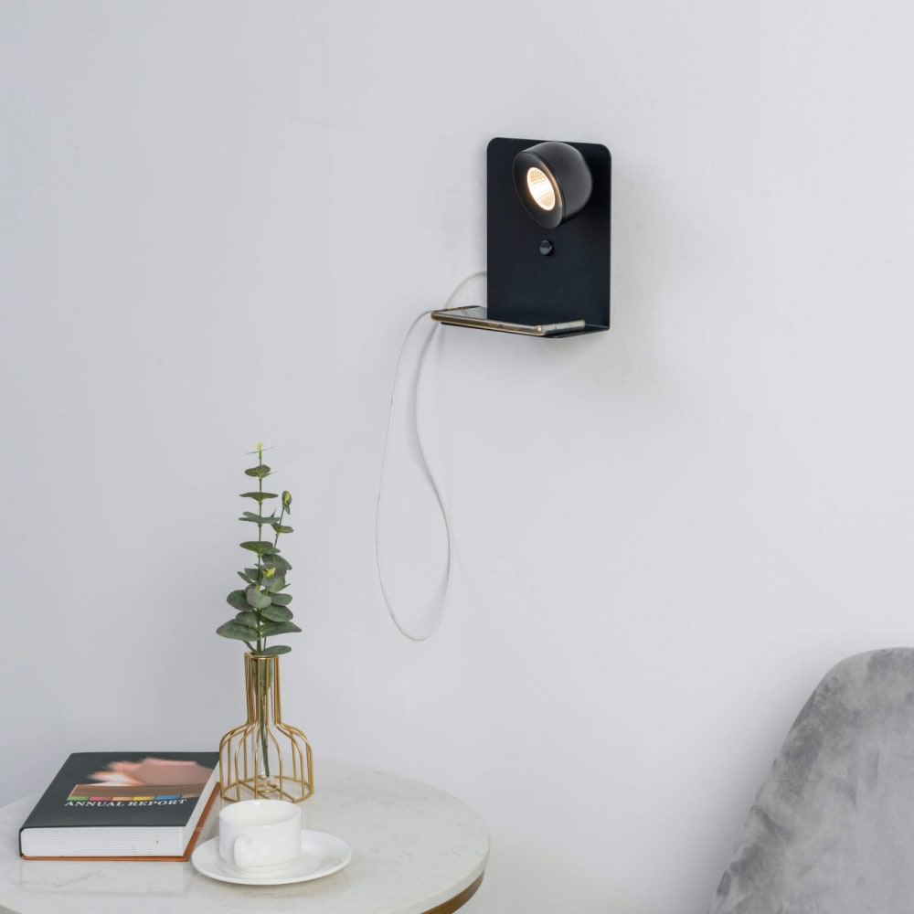 Applique en aluminium noir 18 cm — vue 3