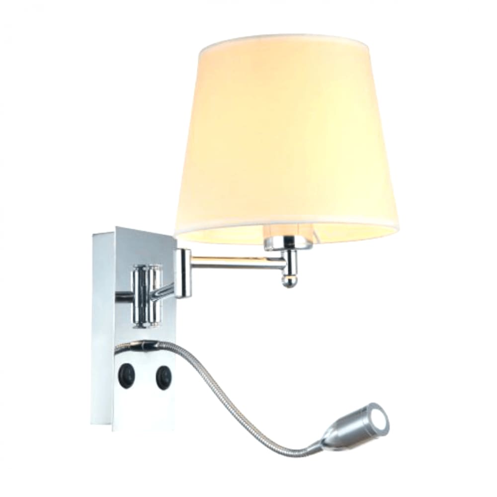 Applique en métal et tissu Blanc 42 cm