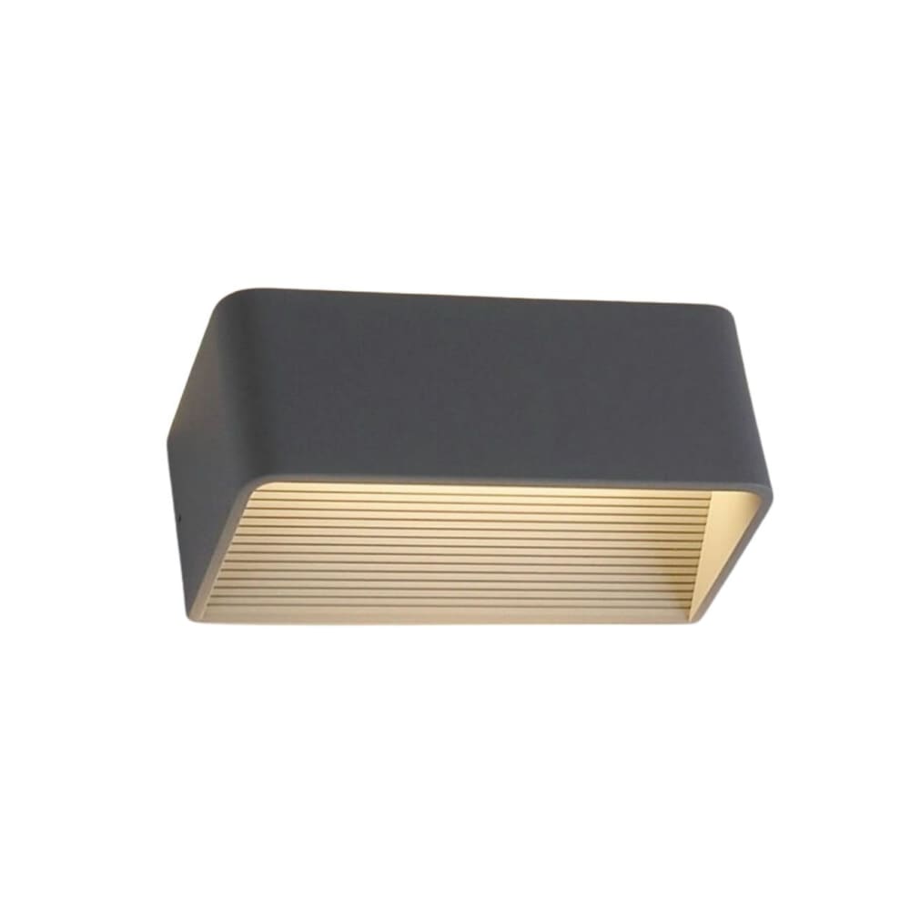 Kosilum Wandleuchte aus Aluminium 20 cm, Grau Grau Metall