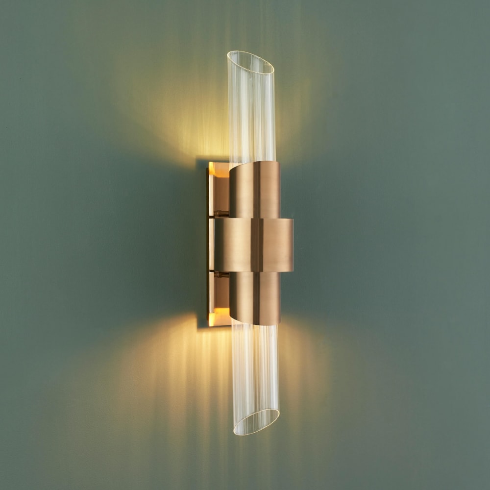 Applique en verre doré / laiton 75 cm — vue 3