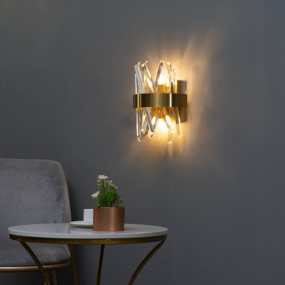 Applique en verre doré / laiton 28 cm - Maisons du Monde