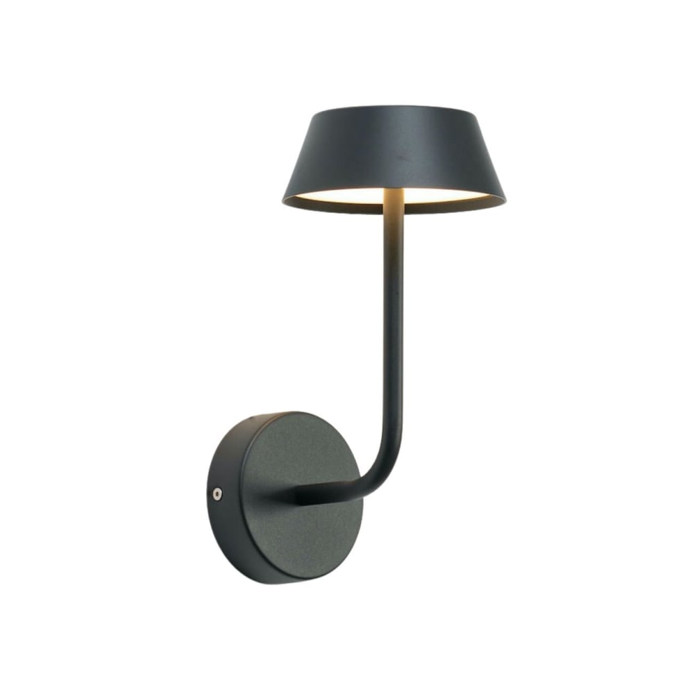 Kosilum Wandleuchte aus Metall und Aluminium 27 cm, Schwarz Schwarz Metall