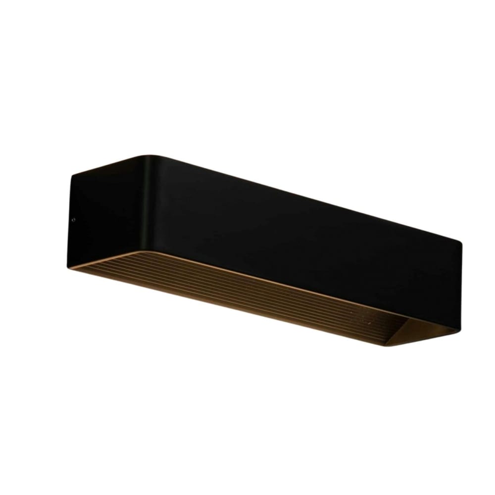 Kosilum Wandleuchte aus Aluminium 53 cm, Schwarz Schwarz Metall