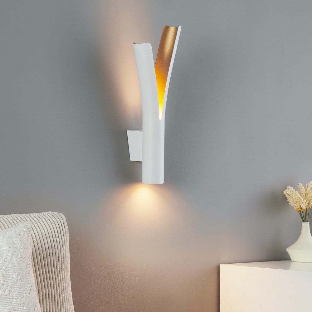 Applique en aluminium blanc et doré 42.5 cm - Maisons du Monde
