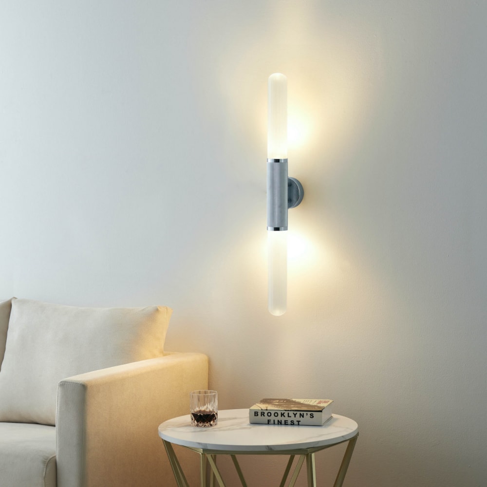 Applique en verre argenté / chromé 74 cm - Maisons du Monde