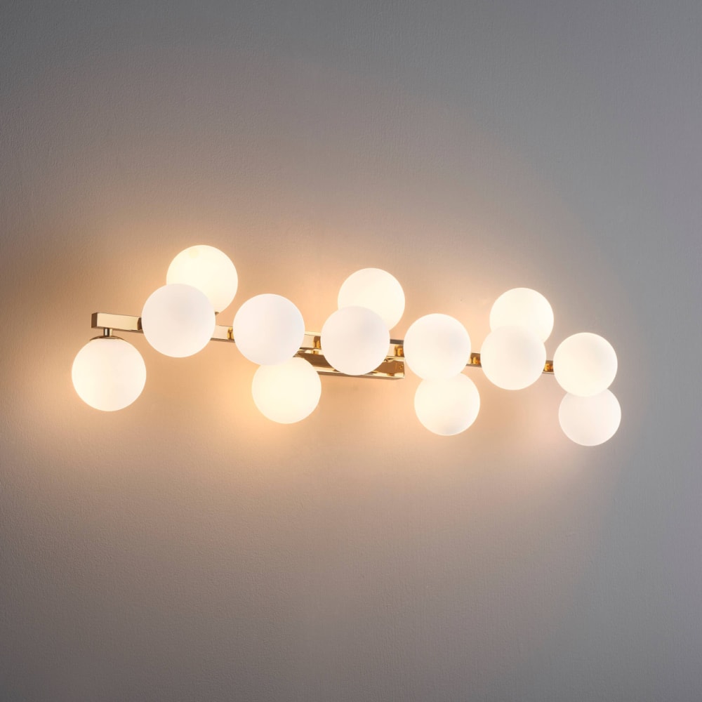 Applique en verre doré rose et blanc 95 cm - Maisons du Monde