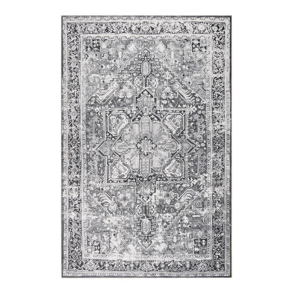 Tapis ethnique vintage en coton gris 160x230