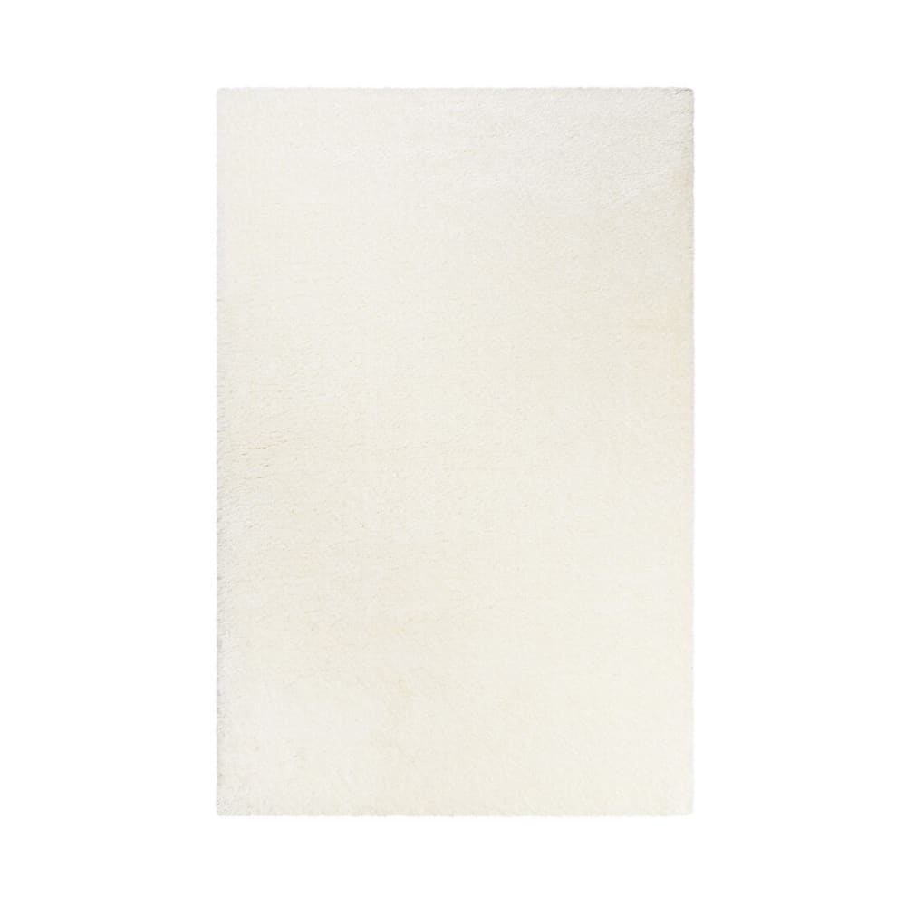 Tapis uni contemporaine en polyester blanc 80x150
