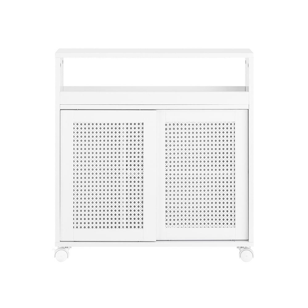 Armoire de toilette compacte roulante avec 2 portes coulissantes