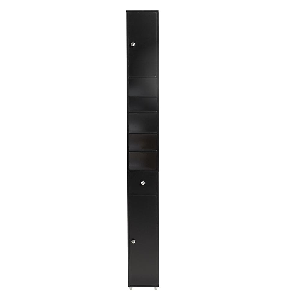 SoBuy Hochschrank schmal badschrank schwarz 20x20x180 cm - Spanplatte