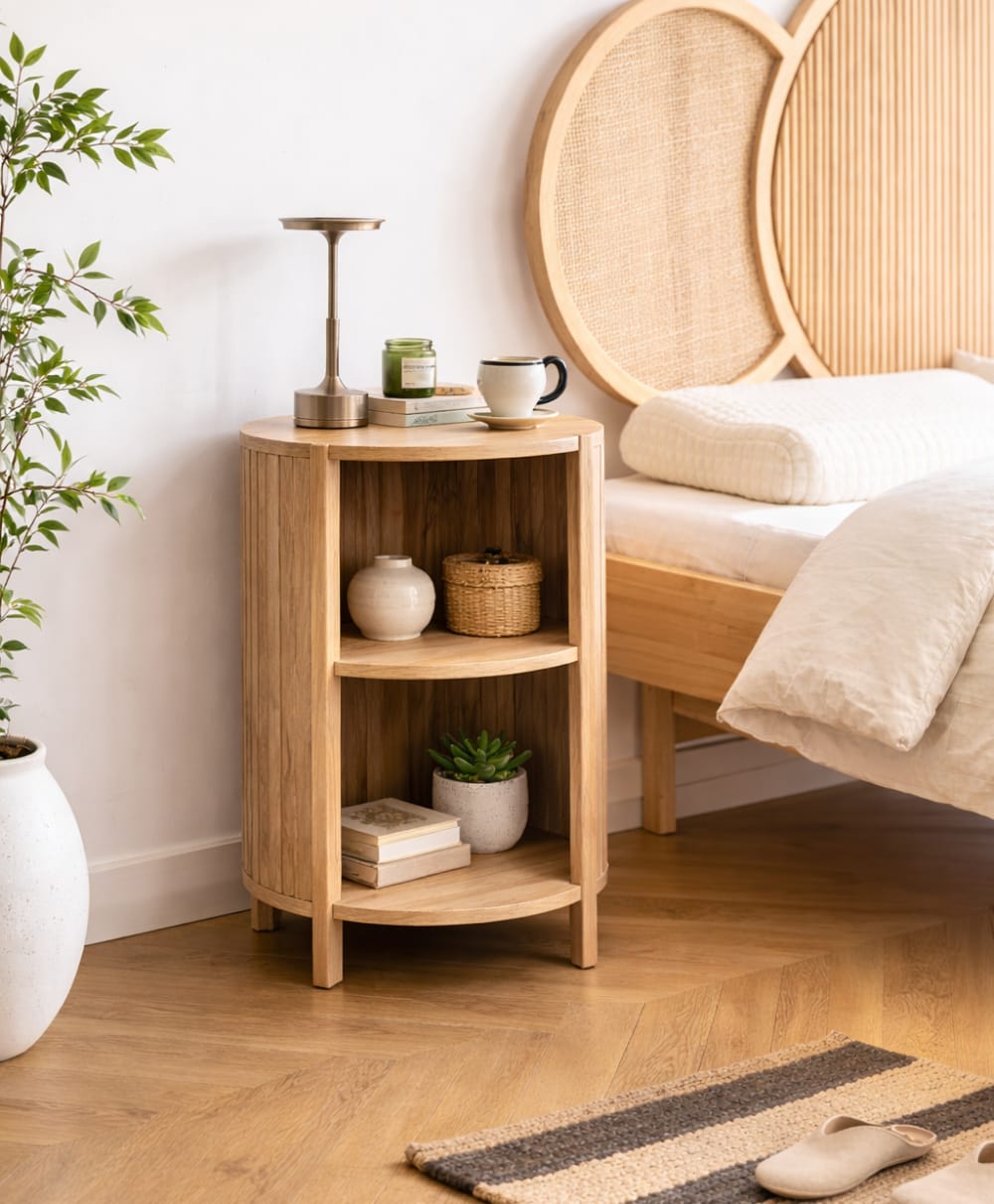 Nordlys Nachttisch aus Massivholz Braun style classic chic Braun