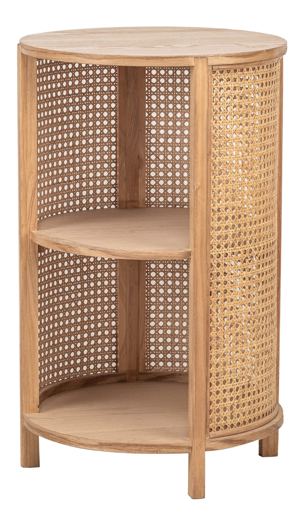 Table de chevet en bois et rotin naturel