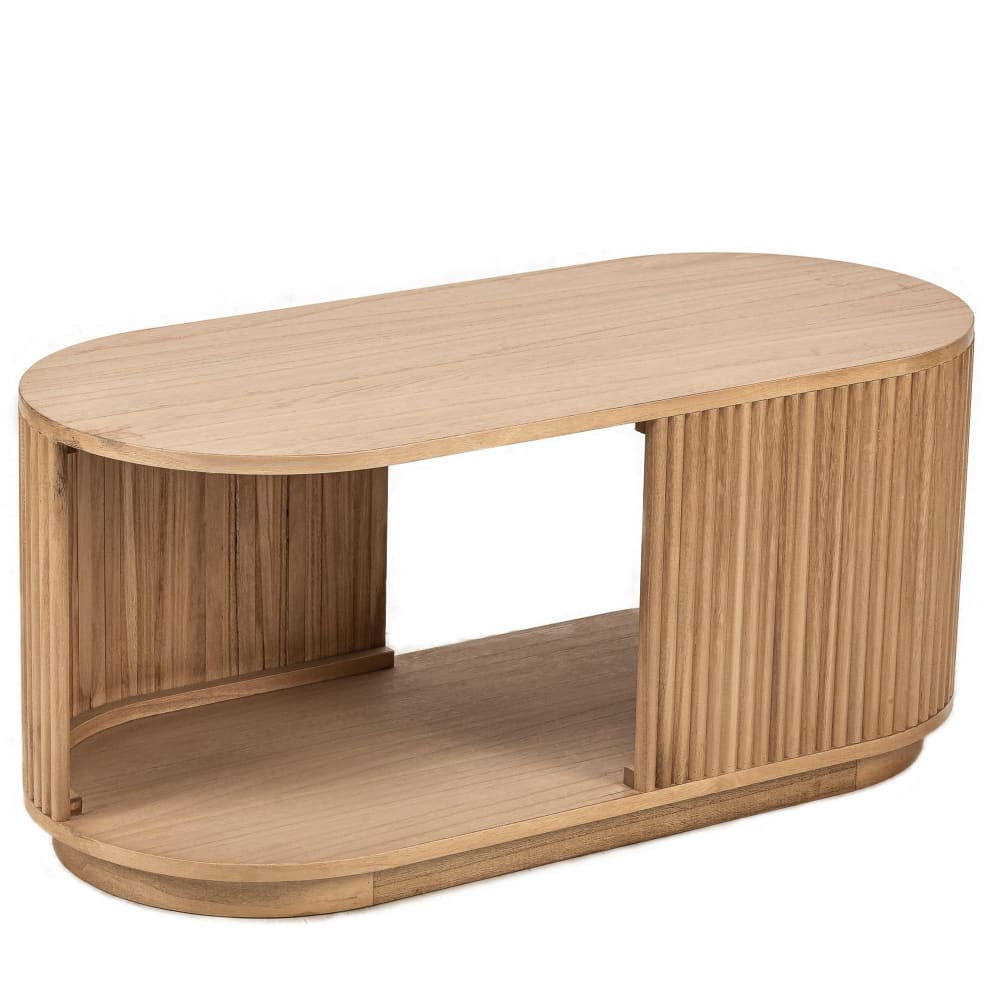 Table basse avec rangement en frêne