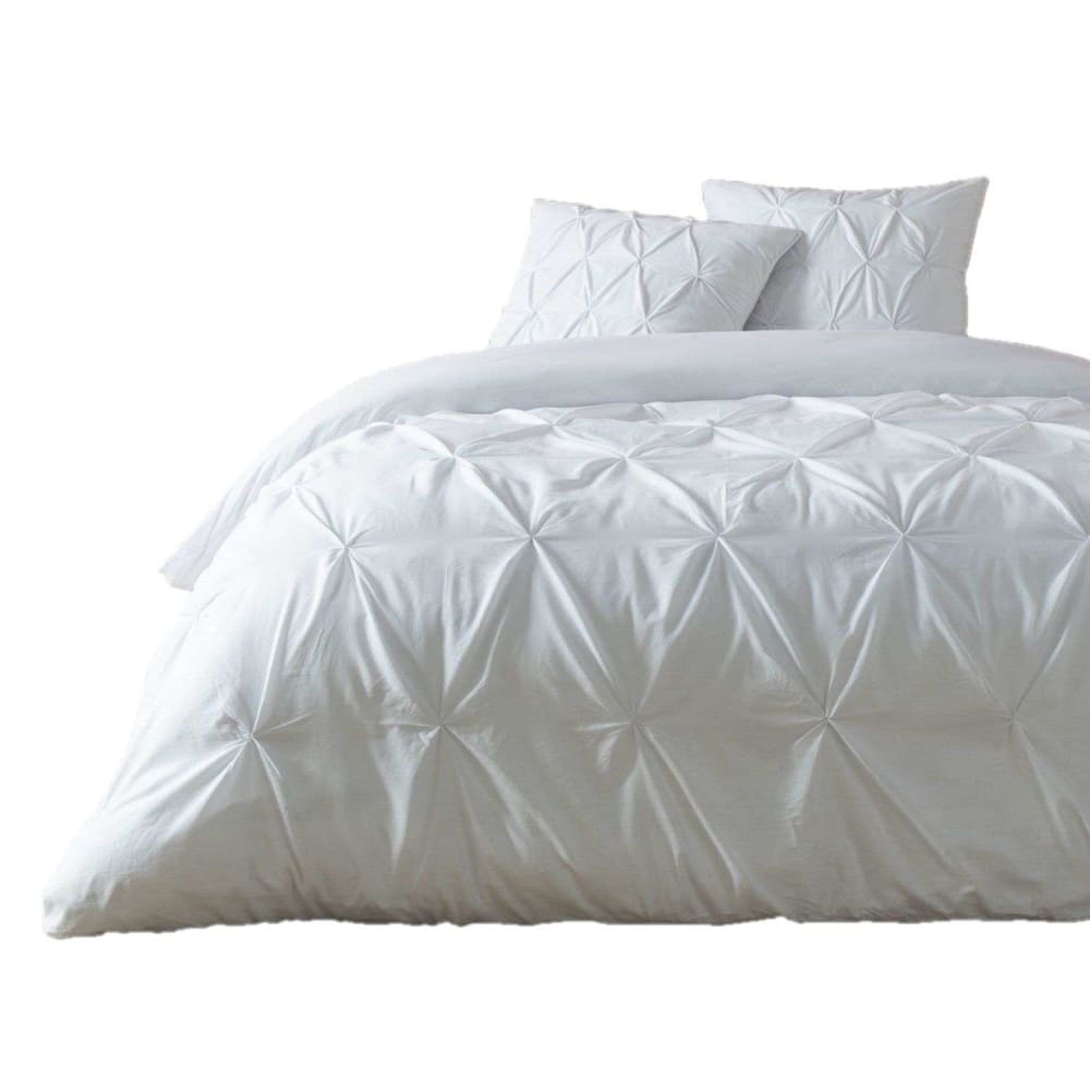 Parure de lit 100% coton blanc 220 x 240 cm - Maisons du Monde