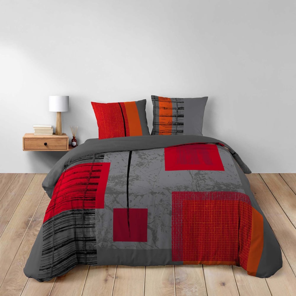 Parure de lit 100% coton multicolore 220 x 240 cm