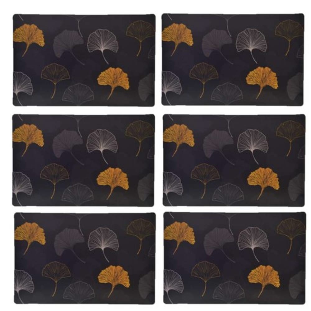 Lot de 6 sets de table tajink noir 28 x 43 cm