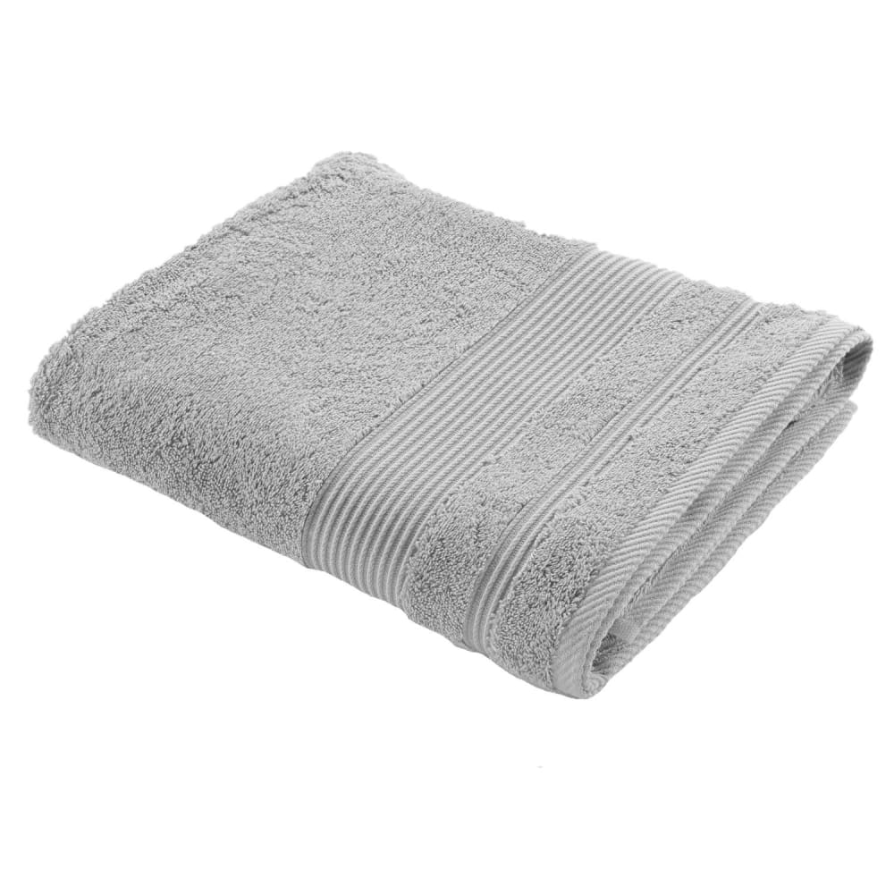 Drap de bain en éponge unie gris perle 90 x 150 cm Drap de bain en éponge unie gris perle 90 x 150 cm