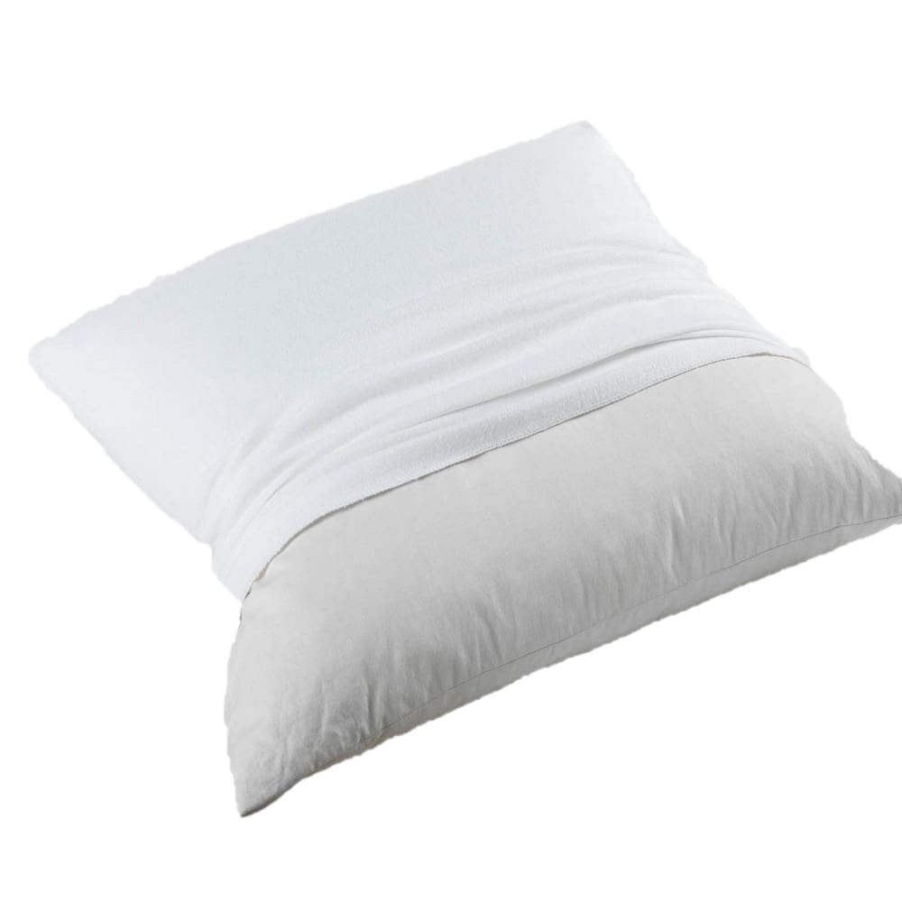 Douceur d'Intérieur Protège oreiller molleton 100% coton blanc 50 x 70 cm style contemporain