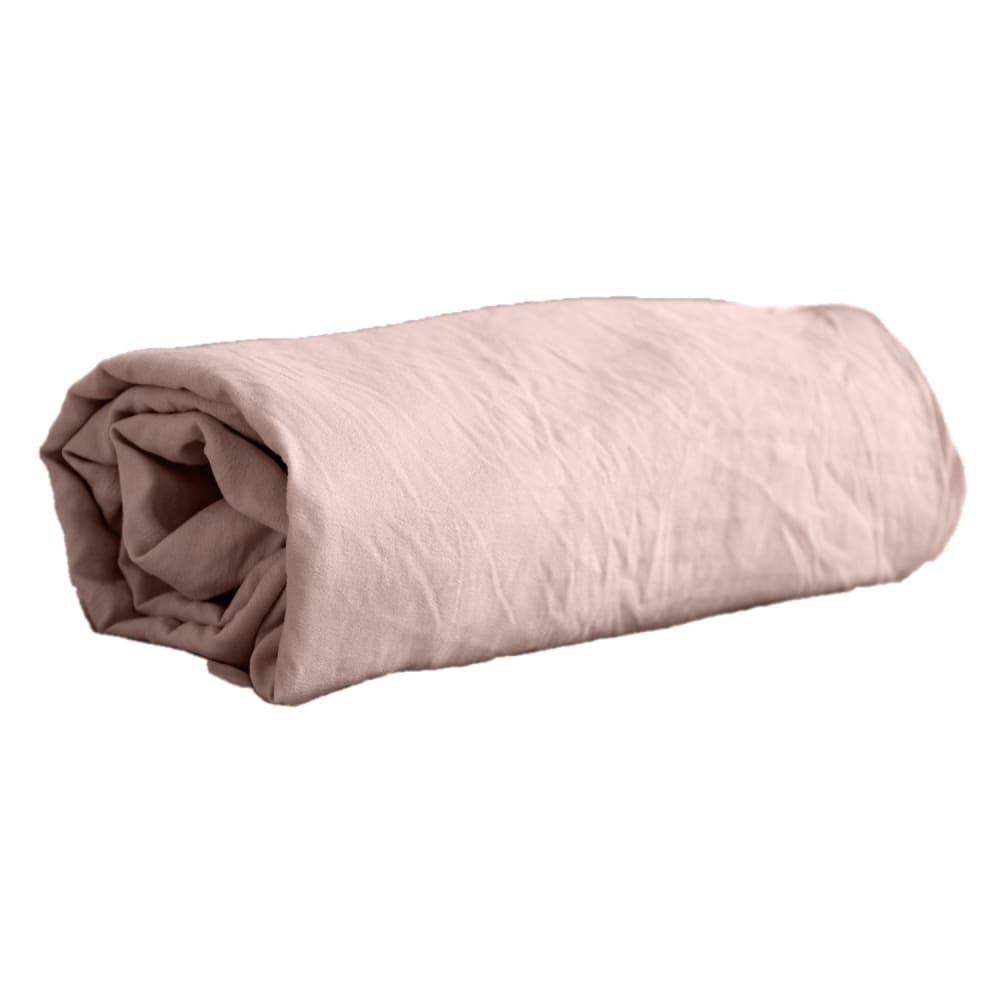 Côté Déco Drap housse 100% microfibre lavée rose poudré 140 x 190 cm style contemporain Certifié Oeko-Tex - Coton