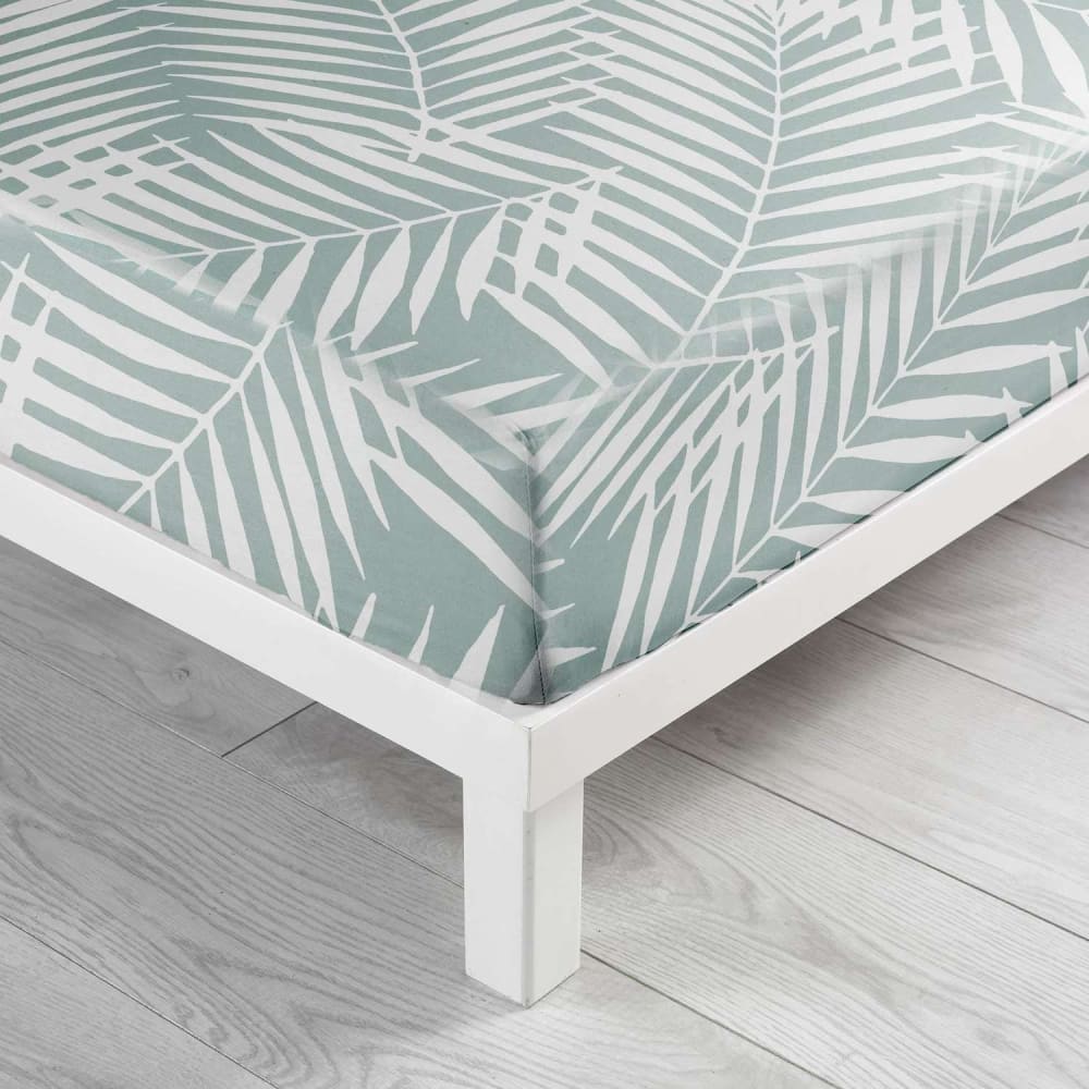 Drap housse 100% coton sauge 140 x 190 cm - Maisons du Monde